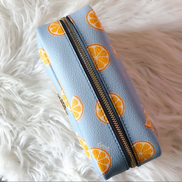 Coach Orange Summer Print Makeup Pouch - Picture 2 of 5